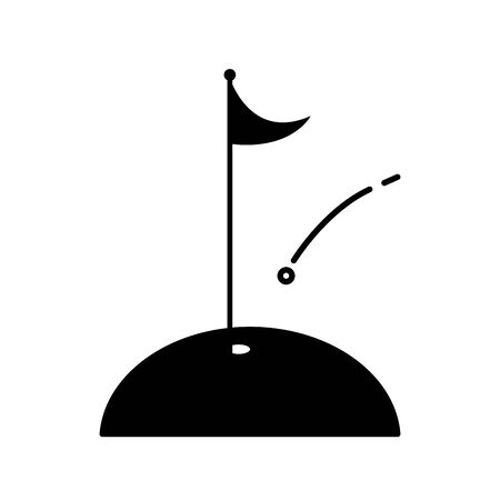 sport golf field block line style iconのイラスト素材