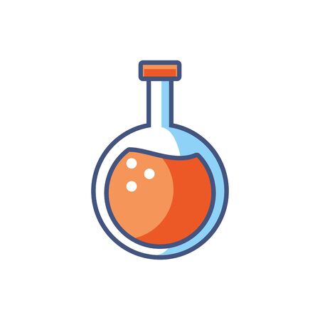 flask laboratory research fill style iconのイラスト素材