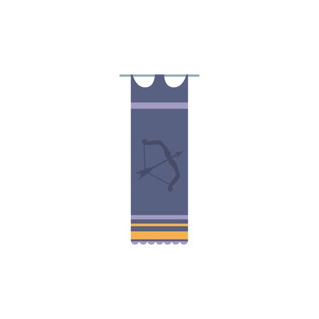 hanging banner antique medieval flat designのイラスト素材