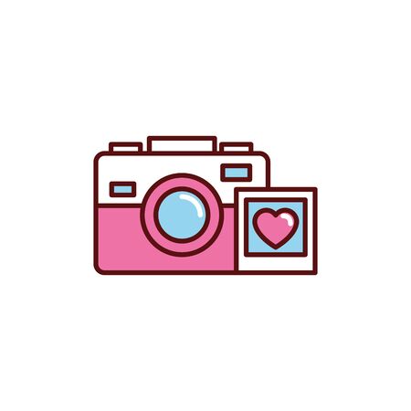 romantic passion love flat lineのイラスト素材