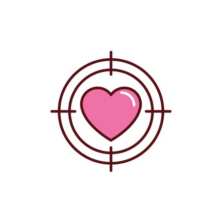 heart focus romantic passion love flat line vector illustrationのイラスト素材