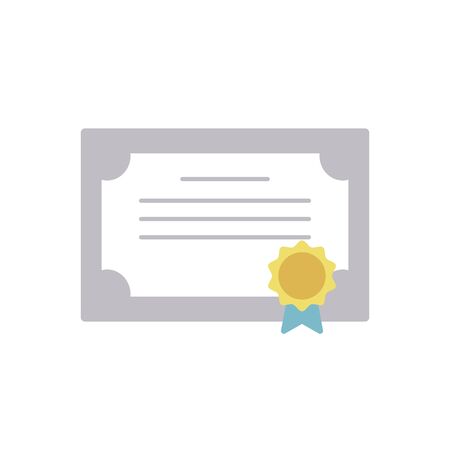 school certificate flat style iconのイラスト素材