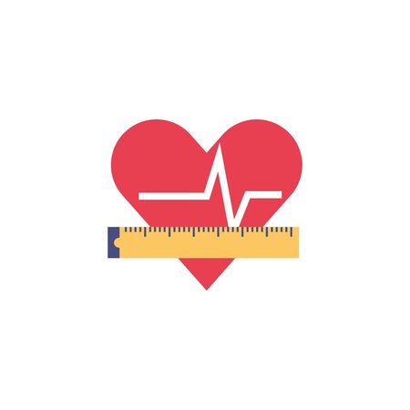 Isolated heart pulse flat designのイラスト素材