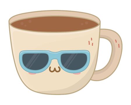 Kawaii of coffee cup cartoon designのイラスト素材
