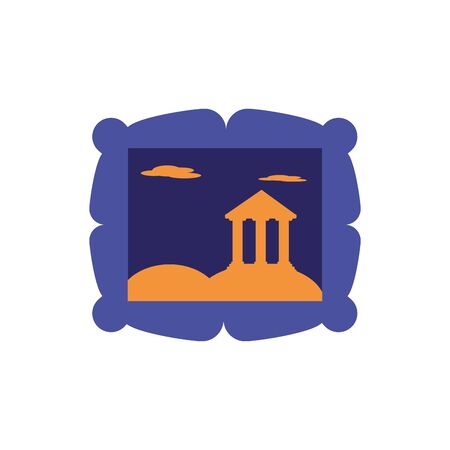 Greek painting icon design, Greece art culture creativity passion theme Vector illustrationのイラスト素材