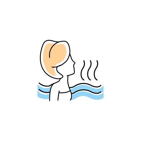 woman in spa fill style iconのイラスト素材