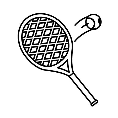 sport tennis racket with ball line style iconのイラスト素材