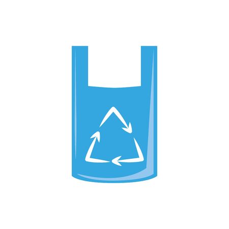 bag recycle plastic flat icon blueのイラスト素材