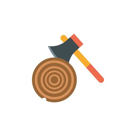 Isolated camping axe icon flat designのイラスト素材