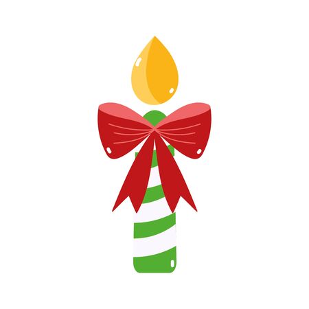 merry christmas candle gift bow decoration iconのイラスト素材