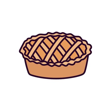 sweet pie dessert on white backgroundのイラスト素材