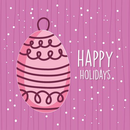 merry christmas celebration decorative pink ball snowのイラスト素材