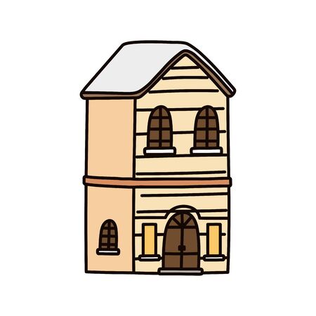 classic house residential facade iconのイラスト素材