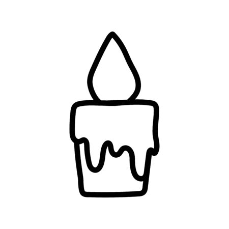 burning candle decoration celebration icon vector illustration thick lineのイラスト素材