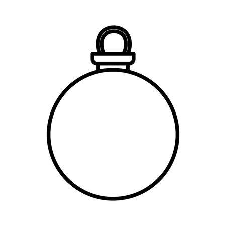 merry christmas celebration ball decoration vector illustration thick lineのイラスト素材