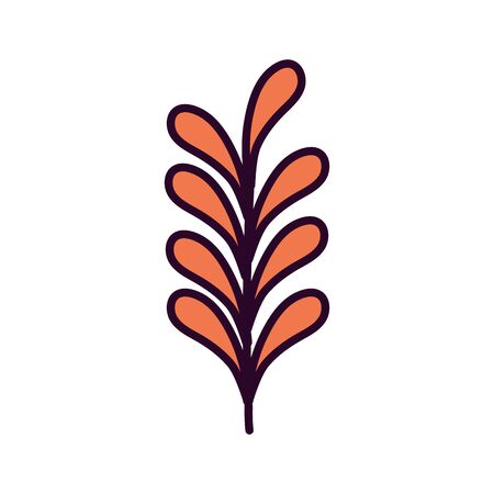 botanical flora branch on white background vector illustrationのイラスト素材