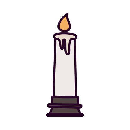 burning candle decoration on white backgroundのイラスト素材