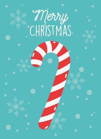 merry christmas celebration decoration candy cane snowのイラスト素材