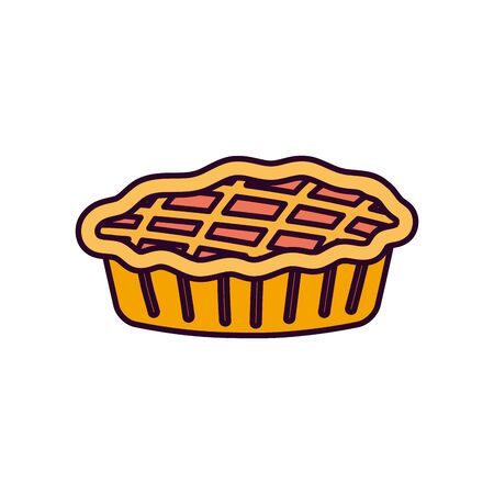 sweet pie dessert on white backgroundのイラスト素材