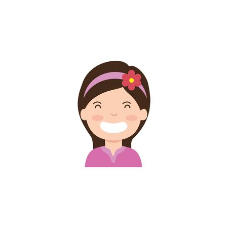 Isolated girl cartoon icon flat designのイラスト素材