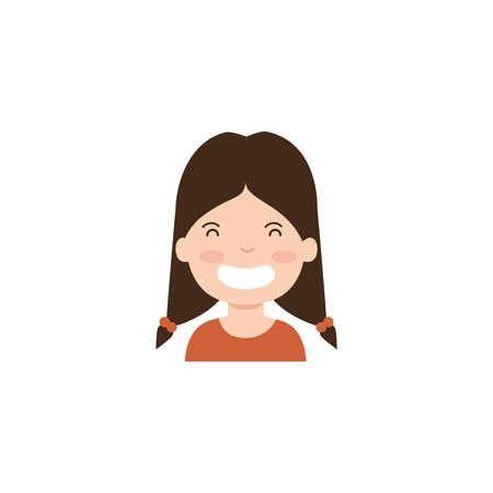 Isolated girl cartoon icon flat designのイラスト素材
