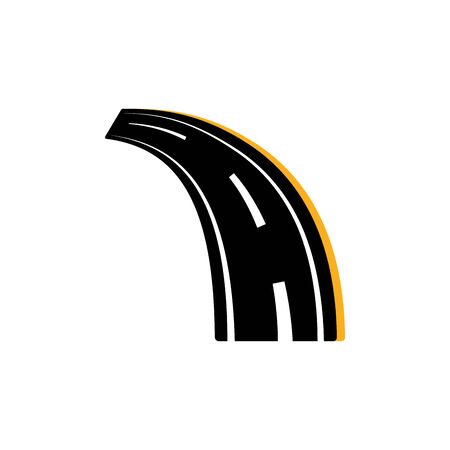 curves asphalt road flat imageのイラスト素材