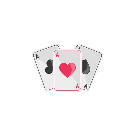 Isolated casino cards flat designのイラスト素材