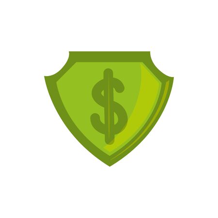 Isolated money shield icon flat designのイラスト素材