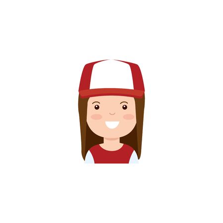 Isolated girl cartoon icon flat designのイラスト素材