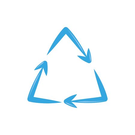 recycling symbol plastic flat icon blueのイラスト素材