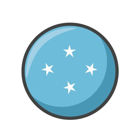 Isolated micronesia flag icon block designのイラスト素材