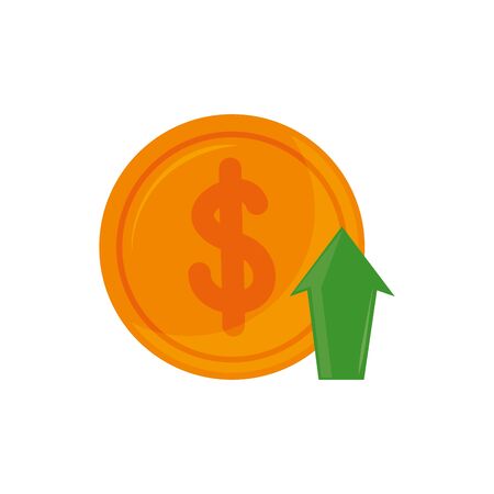 Isolated coin icon flat designのイラスト素材
