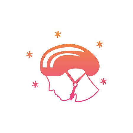 Isolated cyclist icon gradient designのイラスト素材