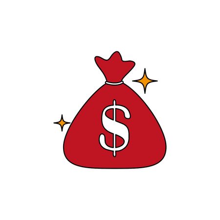 Isolated money bag icon fill designのイラスト素材