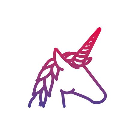 unicorn magic animal fantasy line gradient iconのイラスト素材