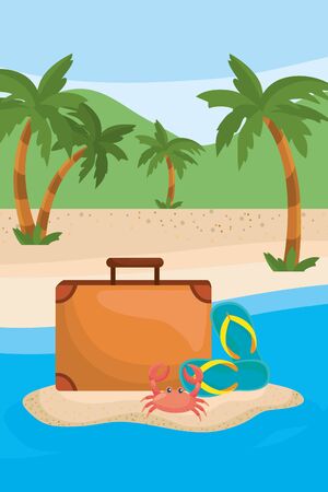 Palm tree of summer season designのイラスト素材