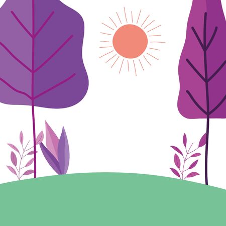 Abstract and season trees design vector illustrationのイラスト素材