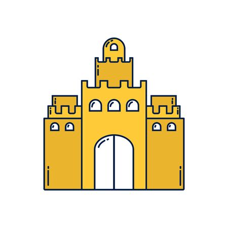 summer sand castle beach detailed style vector illustration designのイラスト素材