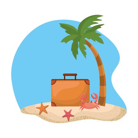 Palm tree and summer icon set designのイラスト素材