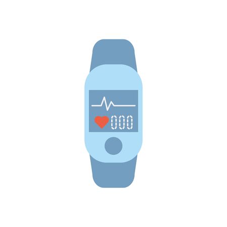 Isolated smartwatch and heart pulse icon flat designのイラスト素材