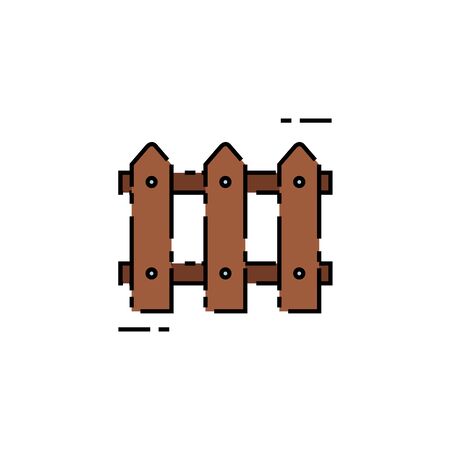 Isolated farm fence icon fill designのイラスト素材