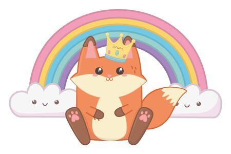 Isolated kawaii of fox cartoon designのイラスト素材