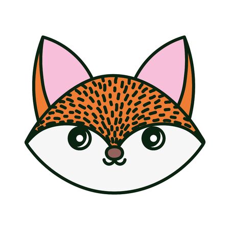 cute fox animal head on white backgroundのイラスト素材