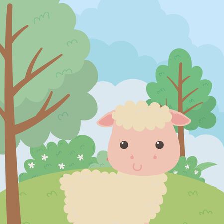 Sheep cartoon vector design vector illustrationのイラスト素材