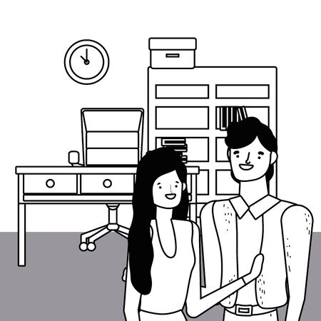 Businessman and businesswoman avatar designのイラスト素材