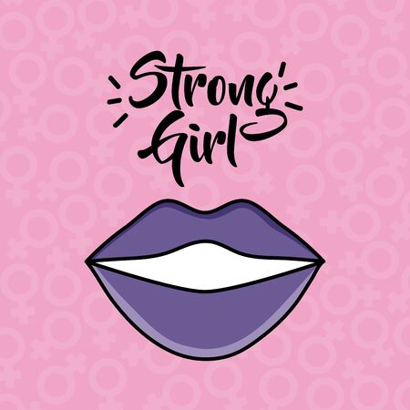 sexy female lips pop art styleのイラスト素材