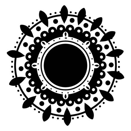 Monochromatic mandale of bohemic conceptのイラスト素材