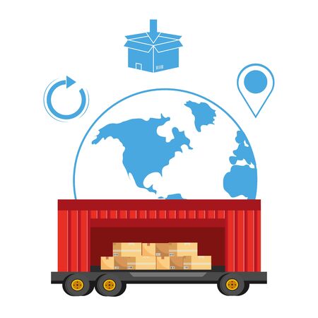 delivery tracking service shipping logisticのイラスト素材