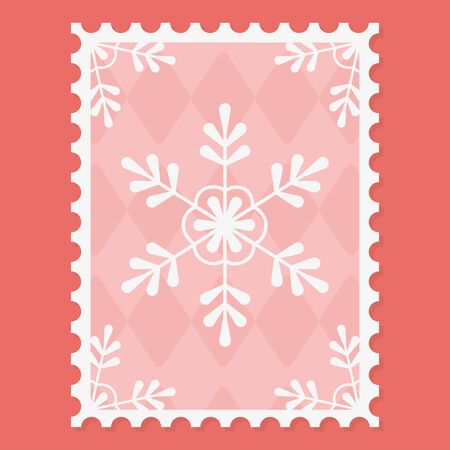 snowflake celebration happy christmas stampのイラスト素材