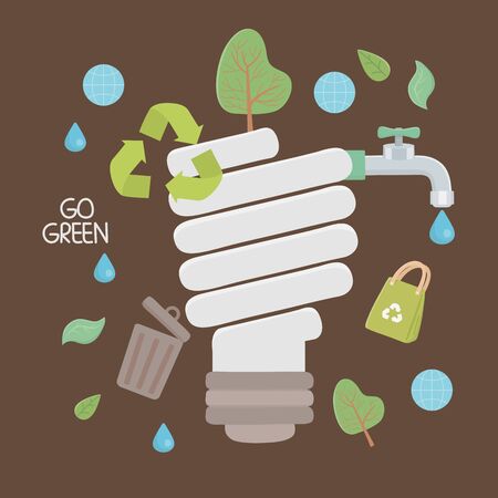 Light bulb and save energy designのイラスト素材